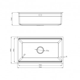 CHẬU RỬA BÁT 1 HỐ NOBINOX LIRA NJ562D