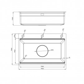 CHẬU RỬA BÁT 1 HỐ NOBINOX LIRA NJ564D