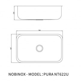 CHẬU RỬA BÁT 1 HỐ NOBINOX PURA NT622U