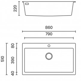 CHẬU RỬA BÁT ĐÁ 1 HỐ TASCA MITO NT861B
