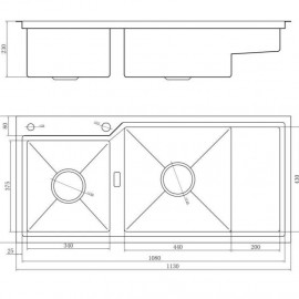 CHẬU RỬA BÁT 2 HỐ NOBINOX RAZIA NJ575