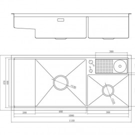 CHẬU RỬA BÁT 2 HỐ NOBINOX RAZIA NJ577