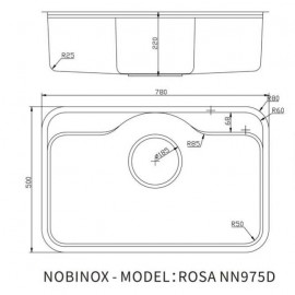 CHẬU RỬA BÁT 1 HỐ NOBINOX ROSA NN975D