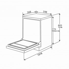 MÁY RỬA CHÉN KAFF KF-SBL775W New Plus
