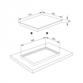 Bếp kính âm 1 điện và 1 từ MH-732 IRN
