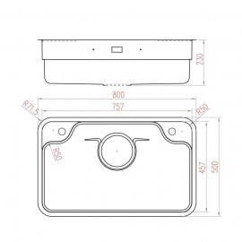 CHẬU RỬA BÁT 1 HỐ NOBINOX ARVO B180