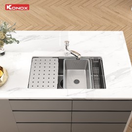 Chậu rửa bát chống xước Workstation Sink Dekor KONOX 8044SU