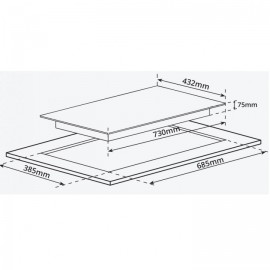 Bếp từ 2 vùng nấu, kính vát 4 cạnh G1211