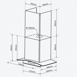 Hút mùi kính cong, điều khiển cảm ứng chạm/vẫy tay G3127