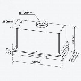 Hút mùi âm tủ, ra vào tự động, điều khiển cảm ứng chạm/vẫy tay G3247