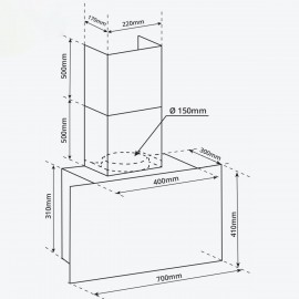 Hút mùi kính thẳng, điều khiển cảm ứng chạm/vẫy tay G3327