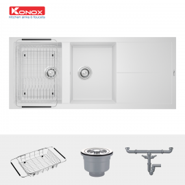 Chậu rửa bát Granite Sink Livello Smart 1160 – White Silver