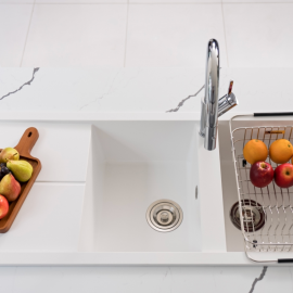 Chậu rửa bát Granite Sink Livello Smart 1160 – White Silver
