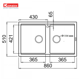Chậu rửa bát Granite Sink Phoenix Smart 860 – Black