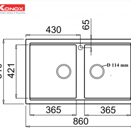 Chậu rửa bát Granite Sink Phoenix Smart 860 – Grey