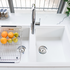 Chậu rửa bát Granite Sink Phoenix Smart 860 – White Silver