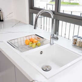 Chậu rửa bát Granite Sink Phoenix Smart 860 – White Silver