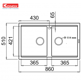 Chậu rửa bát Granite Sink Phoenix Smart 860 – White Silver