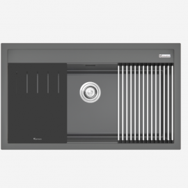 Chậu rửa bát đá Granite Sink Terra 860S Grey