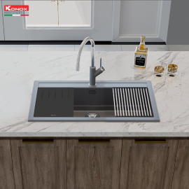 Chậu rửa bát đá Granite Sink Terra 860S Grey