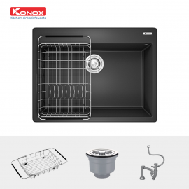 Chậu rửa bát Granite Sink Ruvita 680 – Black