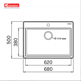 Chậu rửa bát Granite Sink Ruvita 680 – Black