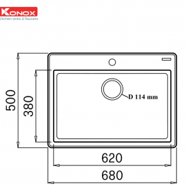 Chậu rửa bát Granite Sink Ruvita 680 – Grey