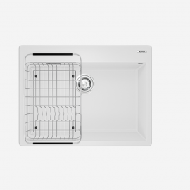 Chậu rửa bát Granite Sink Ruvita 680 – White Silver