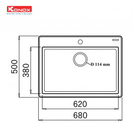 Chậu rửa bát Granite Sink Ruvita 680 – White Silver