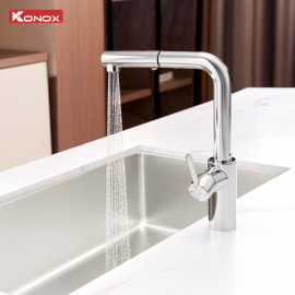 Vòi rửa bát dây rút Vira Chrome