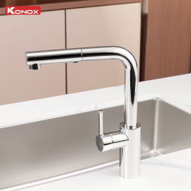 Vòi rửa bát dây rút Vira Chrome