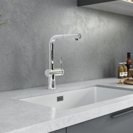 Vòi rửa bát dây rút Stream Smart Chrome