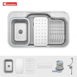 Chậu rửa bát chống xước Workstation Sink Dekor 8048SU