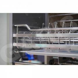 Giá bát đĩa nâng hạ cơ, rổ nan dẹt, inox 304 GLC6 (Mã cũ GL06C)