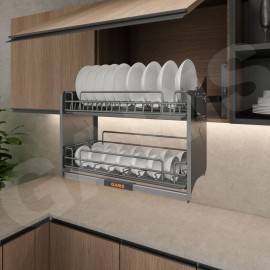 Giá bát nâng hạ cơ, rổ nan oval, thép phủ nano GLN6 (Mã cũ ML06N)