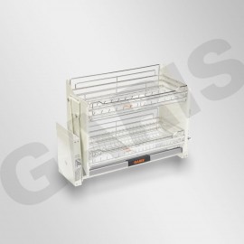 Giá bát đĩa nâng hạ cơ, rổ nan dẹt, inox 304 GLE6 (Mã cũ GL06E)