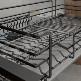 Giá xoong nồi + bát đĩa, rổ nan oval, cánh mở hoặc kéo GDN4 (Mã cũ MD04N)