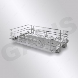 Giá bát đĩa xoong nồi + bát đĩa, rổ nan oval, cánh mở hoặc kéo (Mã cũ MD04V)