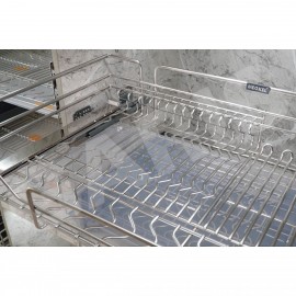 Giá bát đĩa xoong nồi + bát đĩa, rổ nan oval, cánh mở hoặc kéo (Mã cũ MD04V)