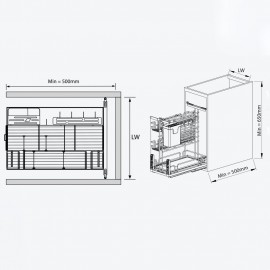 Giá để dao thớt, gia vị, chai lọ, rổ nan oval, cánh kéo GMV2 (Mã cũ MM02V)