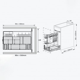 Giá để dao thớt, gia vị, chai lọ, rổ nan oval, cánh kéo GMN2 (Mã cũ MM02N)