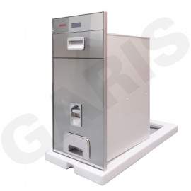 Thùng gạo điện tử mặt gương, 01 khoang, viền nhôm vát cạnh, nút nhấn xuống MR06.30ME