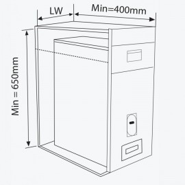 Thùng gạo 10kg, cánh kéo/mở, KT mặt cánh 300mm GRP530 nhựa ABS cao cấp