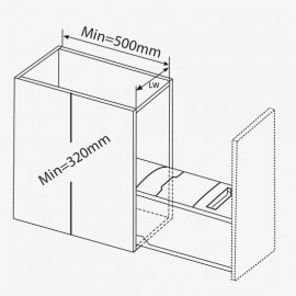 Thùng gạo 10kg, cánh kéo/mở, KT mặt cánh 300mm GRP530 nhựa ABS cao cấp