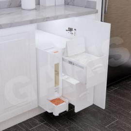 Thùng gạo 30kg, cánh mở, 03 khoang GR09.45