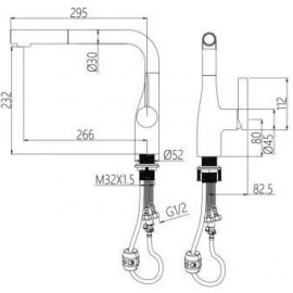 VÒI RỬA BÁT DÂY RÚT NOBINOX JAPA NX996