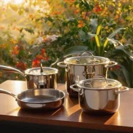 BỘ NỒI CHẢO QUÁNH INOX 4 MÓN NOBINOX GUN NX500