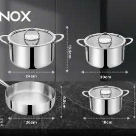 BỘ NỒI CHẢO 4 MÓN NOBINOX PLANUM NX800
