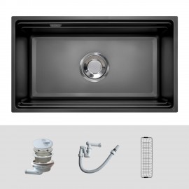 Chậu rửa bát 1 hố Kluger KG7644FB Basic - chống xước - Bảo hành 10 năm