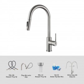 Vòi rửa bát dây rút Kluger KLF0030S - Bảo hành chính hãng